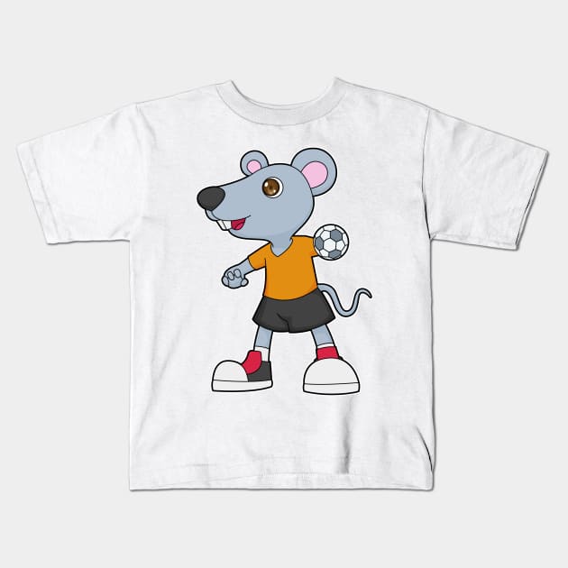 Mouse Handball player Handball Kids T-Shirt by Markus Schnabel